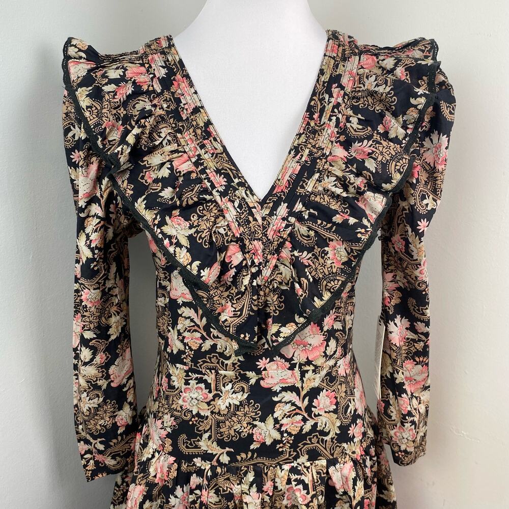 St. Roche Belladonna Floral Hatfield Mini Dress Size 2 $370 Organic Cotton - Picture 6 of 14